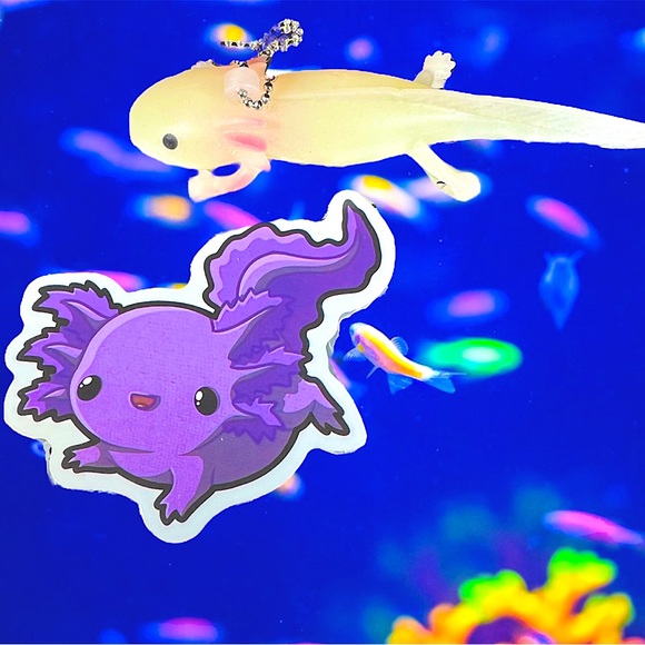PURPLElotl Axolotl Crazy Trending WaterProof Single Decor Accent Sticker - Picture 1 of 4